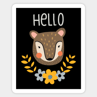 Autumnal Bear Portrait for Kids' Nursery Sticker